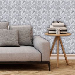 Papel de Parede Auto Adesivo Lavável Abstrato ab0012 Revestimento 3D Cinza - 1