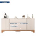 Ver imagem 3 de Buffet 4 Portas Mondrian com Cristaleira com LED Mondrian Microripado Bege/Off White