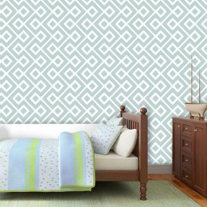 Papel de Parede Auto Adesivo Lavável Abstrato ab0044 Geometrico Azul