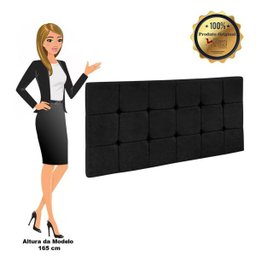 Cabeceira Painel Sleep para Cama Box Solteiro 1,00 m Suede Preto Animale 1402 - D'Rossi - 4