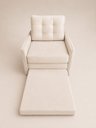 Ver imagem 2 de Poltrona Cama Solteiro 2 em 1 Conforto, Elegância Veludo:Bege