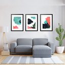Ver imagem 1 de Kit 3 Quadros Grandes Abstratos Cores 60x48cm:moldura Preta
