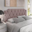 Ver imagem 1 de Cabeceira para Cama Box Casal 1,40m Estofada Rose- Modelo Kelly Sofisticado