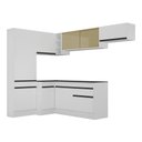 Ver imagem 7 de Armário de Cozinha Completa de Canto com Rodapé Veneza Multimóveis MP2087.964 Branco/Preto
