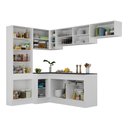 Ver imagem 6 de Armário de Cozinha Completa de Canto com Rodapé Veneza Multimóveis MP2087.964 Branco/Preto