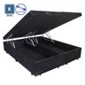 Base Box Baú King Blindado Bipartido Suede Preto 193x203x41cm - 1