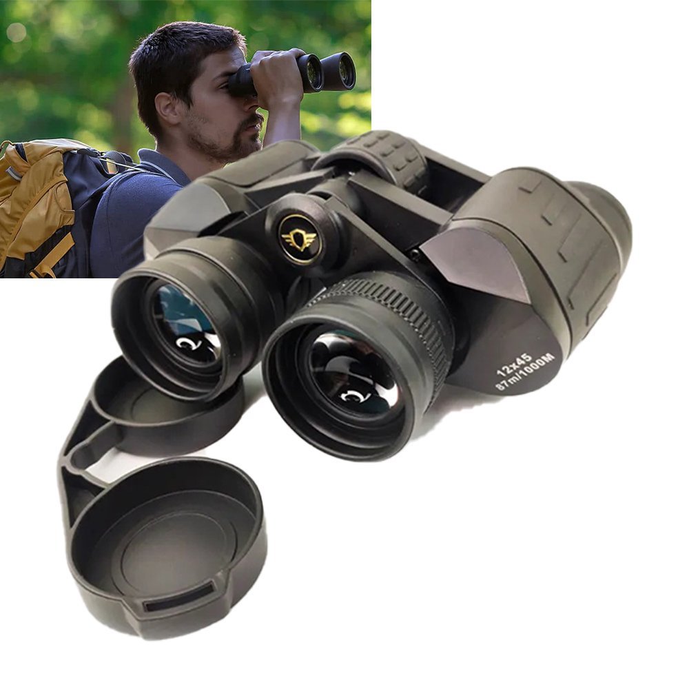 Binoculos 12x45 Profissional Lente Objetiva UV Bak4 Zoom Ajustavel Camping Trilha Acampamento Foco L - 2