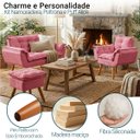 Ver imagem 3 de Kit Namoradeira Poltrona e Puff Decorativo para Sala Manicure Consultório Alice Suede