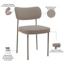 Ver imagem 3 de Kit 04 Cadeiras Decorativa Estofada para Sala de Jantar Melina Base Arena L02 Bouclê Bege - Lyam