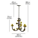 Ver imagem 2 de Lustre Simples Decorativo Infantil para Iluminação de Quarto Retro - Amarelo