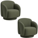 Ver imagem 1 de Kit 2 Poltronas Decorativa Avany Base Fixa Linho Verde - Nexta Casa