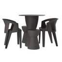 Ver imagem 1 de Conjunto 2 Cadeiras 2 Bancos 1 Mesa Bloom Cinza/Mushroom