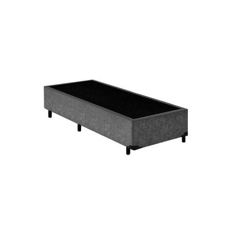 Base Box Solteirão King Suede Cinza 203x96x40xm