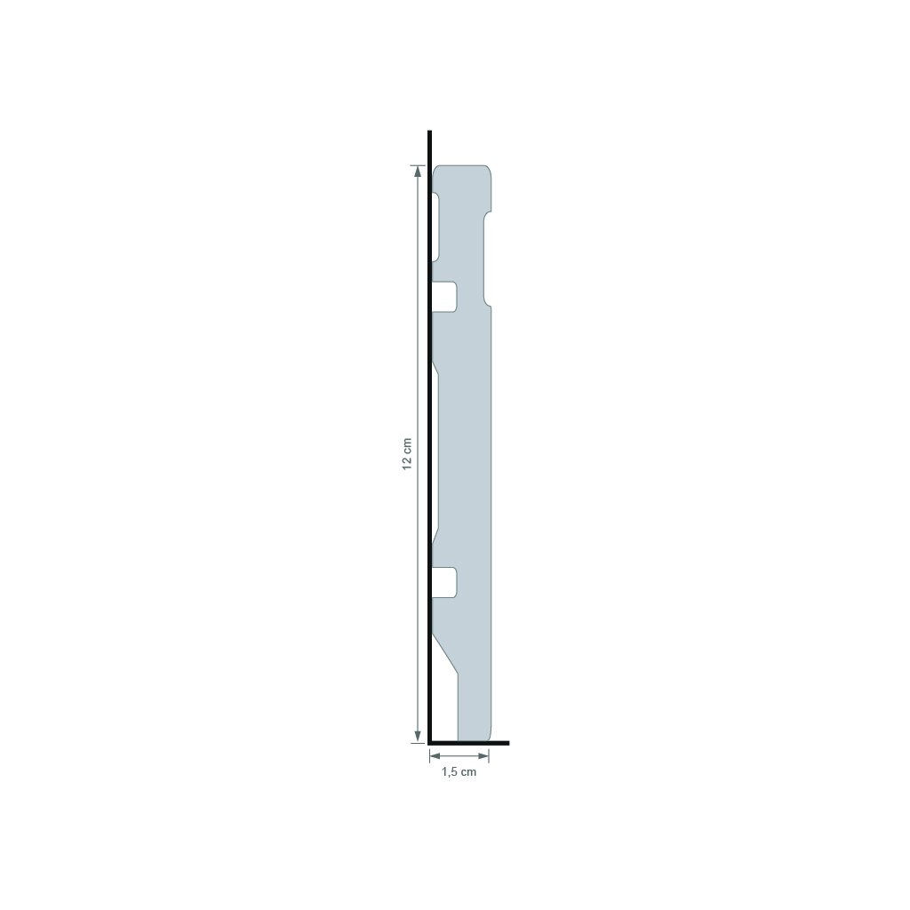 Rodapé de Poliestireno 12cm x 15mm Frisado Metro Linear Casa Grassi - 6