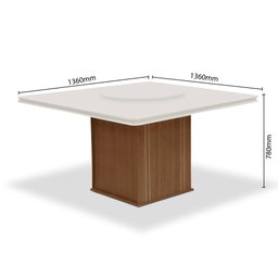Conjunto De Mesa 8 Cadeiras Tampo Giratório Amsterdã Cedro - 7