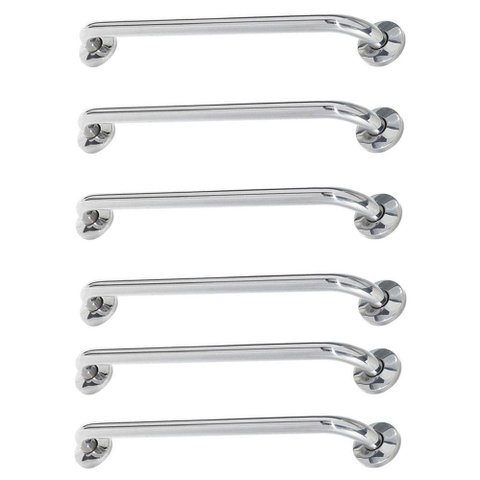 Alça de Apoio 60cm Kit 6 Unidades Suporte Segurança Idoso Corrimao Parede Banheiro