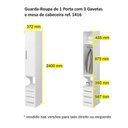 Ver imagem 4 de Guarda-roupa de 1 Porta com Mesa de Cabeceira 1416 Direito Castanho