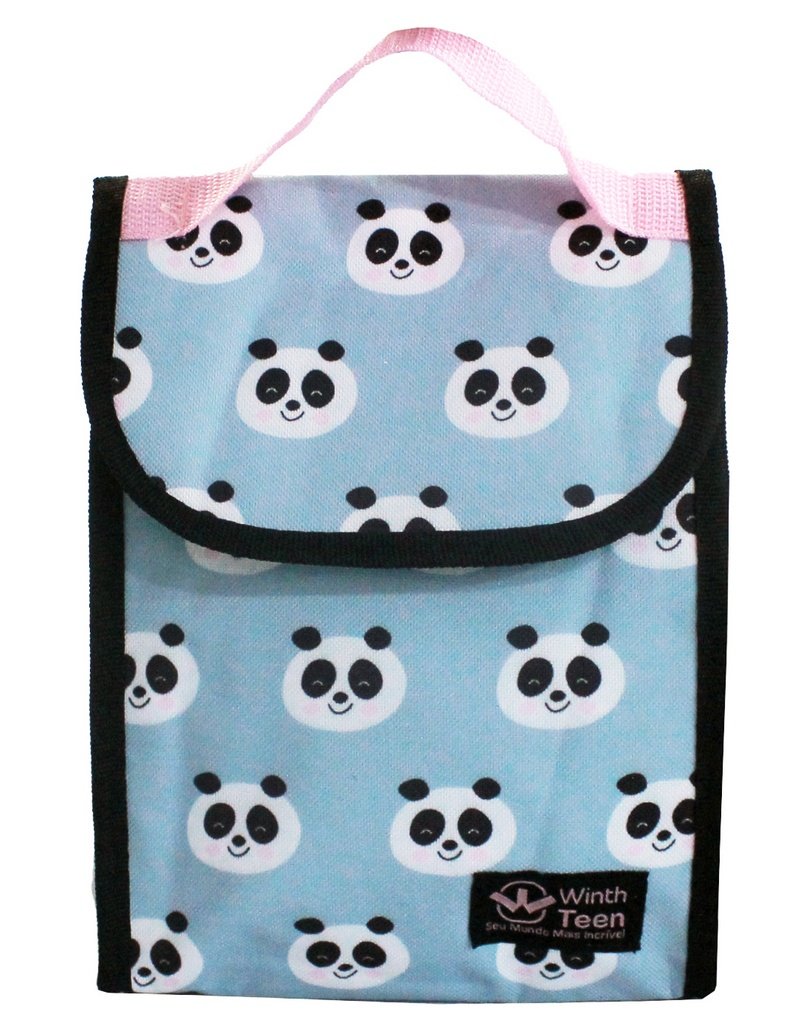 Mochila Feminina Escolar Bolsa Juvenil Infantil Reforçada Impermeável Panda Donuts Lancheira Té - Az - 9