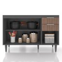 Ver imagem 5 de Balcão de Cozinha com Pia Inox 120cm Pérola Z34 Grafite/freijó - Mpozenato