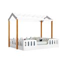 Ver imagem 3 de Cama de Criança Infantil Montessoriana Ágatha Casal com Luminária Led para Quarto - Branco/amêndoa