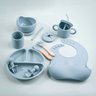 Kit Prato Infantil Silicone com Copo, Talher, Babador e Tigela:azul - 2