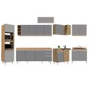Ver imagem 6 de Armário de Cozinha Modulada de Canto 9 Peças CP04 Balcão Castanho/Cinza - Lumil Lumil Móveis