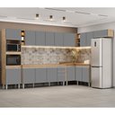 Ver imagem 2 de Armário de Cozinha Modulada de Canto 9 Peças CP04 Balcão Castanho/Cinza - Lumil Lumil Móveis