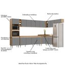 Ver imagem 3 de Armário de Cozinha Modulada de Canto 9 Peças CP04 Balcão Castanho/Cinza - Lumil Lumil Móveis