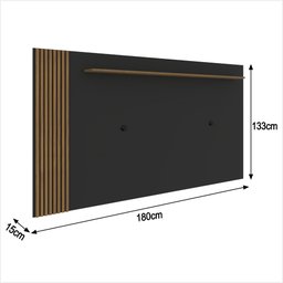 Rack com Painel Ripado Suspenso para Tv até 70 Polegadas 2 Portas Grécia 180cm - 3