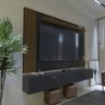 Rack com Painel Ripado Suspenso para Tv até 70 Polegadas 2 Portas Grécia 180cm - 1