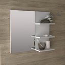 Ver imagem 1 de Espelheira Organizadora para Banheiro 60cm 3 Prateleiras Branco - Tecno Mobili