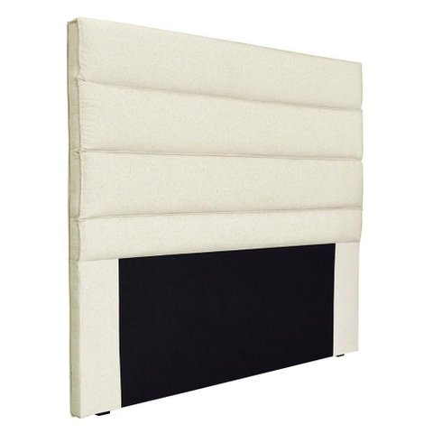 Cabeceira Vera Solteiro 90cm Fixação no Box Madeira Linho Creme Loja Sheep
