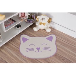 Tapete Infantil Natural Formato de Gato Lilás 56X64CM - 1