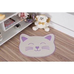 Tapete Infantil Natural Formato de Gato Lilás 56X64CM