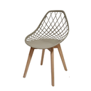Ver imagem 1 de Cadeira Kaila Nude em Polipropileno com Base Wood para Sala de Jantar e Cozinha