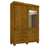 Guarda Roupa Com Espelho 2 Portas De Correr 6 Gavetas Arezzo Sallêto Móveis Cedro - 1
