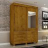 Guarda Roupa Com Espelho 2 Portas De Correr 6 Gavetas Arezzo Sallêto Móveis Cedro - 2