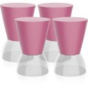 Ver imagem 1 de Kit 4 Banquetas Nick Assento Color Base Cristal Rosa