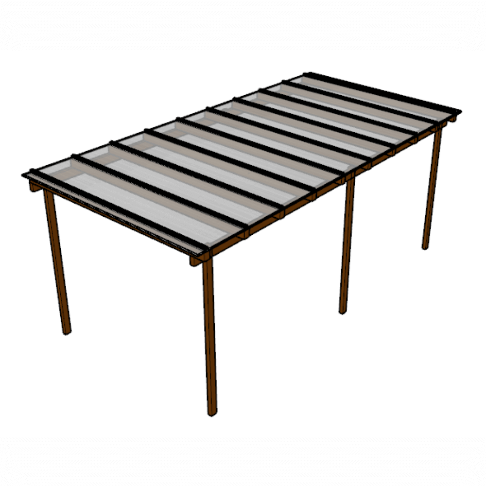 Cobertura Policarbonato Alveolar 6,00m x 1,00m - Cristal 6mm