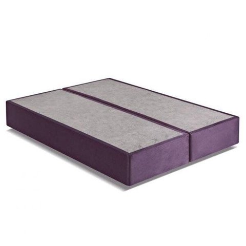 Base Box King Bipartido 37x193x203cm Kappesberg Roxo/Suede Berinjela