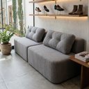 Ver imagem 2 de Sofá Modular Cielo 240cm Recepção Loja Sala de Estar Bouclê Cinza - Montanari's Decor