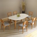 Ver imagem 2 de Mesa de Jantar 6 Lugares Orgânica 180cm Ohana D03 Off White Freijó - Lyam Decor