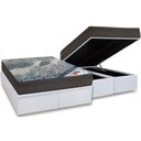 Ver imagem 1 de Cama Box Baú Queen: Colchão Molas Ensacadas Ortobom SuperPocket Fort Tech ISO + Base CRC Courano Whi