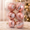 Ver imagem 2 de Enfeite de Árvore de Natal Bolas de Natal Kit 18 Bolas Decorativas Rose Gold Plástico 8cm
