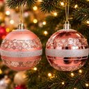 Ver imagem 4 de Enfeite de Árvore de Natal Bolas de Natal Kit 18 Bolas Decorativas Rose Gold Plástico 8cm