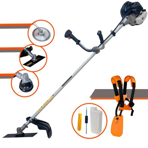 Roçadeira Lateral Anmax Cg430b 43cc 1,7hp 12.000rpm C/ Carretel + Faca 2p + Faca 40d Vídea