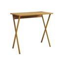 Ver imagem 1 de Mesa Home Office X 120x60 com Estrutura em Ferro para Computador - Ferro Dourado Tampo Freijó