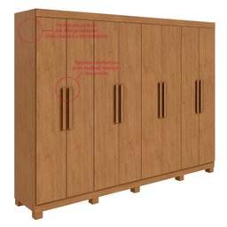 Guarda-roupa Casal Easy Slim 8 Portas com Pés Amendoa Clean - 10