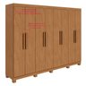 Guarda-roupa Casal Easy Slim 8 Portas com Pés Amendoa Clean - 10