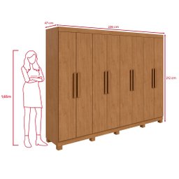 Guarda-roupa Casal Easy Slim 8 Portas com Pés Amendoa Clean - 4